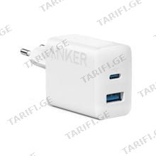 Anker 312 20WWall Charger Two Ports A2348 A2348G21White ადაპტერი 20W