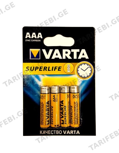 ელემენტი მარილოვანი VARTA Superlife AAA 1.5 V 4 ც
