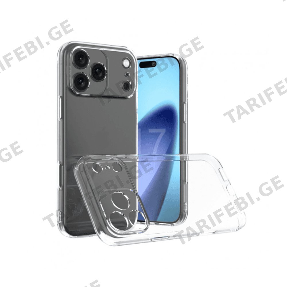 iPhone 17 Pro Max Lux Clear Case გამჭვირვალე სილიკონის ქეისი