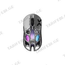 GravaStar, Mercury X, Wireless Gaming Mouse, Model: GSX_GRY, Interstellar Silver, Optical Sensor (DPI N/A), USB-C Charging, 2.4G Wireless მაუსი