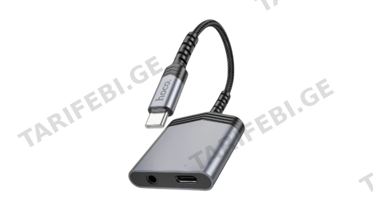 Hoco. Adapter Type-C to Type-C + 3.5mm “LS39” audio converter