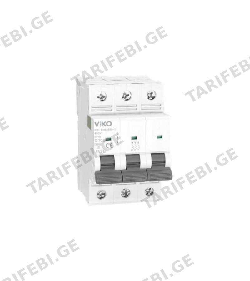 ელექტრო დამცველი 3*100A C 6 kA 6VTB-3C125 VIKO