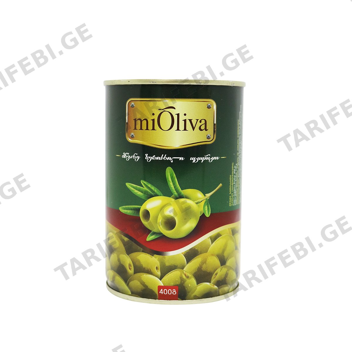 კონსერვი ზეთისხილის "Mioliva" მწვანე უკურკო 400გრ