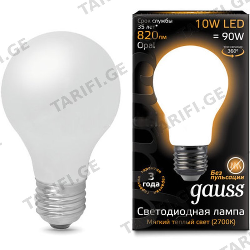 LED ნათურა GAUSS FILAMENT 102202110 (10W, E27, 2700K)