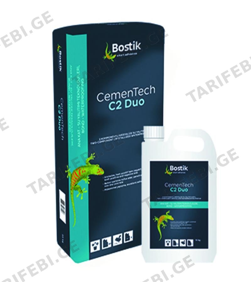 წყალდამცავი შემადგენლობა CemenTech C2 Duo . A+B კომპ. (25კგ+9კგ) 34კგ BOSTIK
