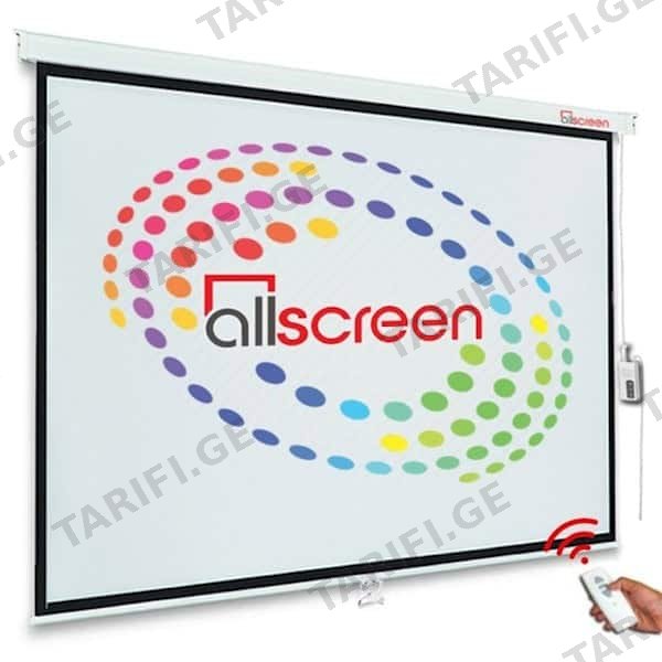 პროექტორის ელექტრო ეკრანი ALLSCREEN ELECTRIC PROJECTION SCREEN 240X180CM CMP-12043 HD FABRIC WITH REMOTE CONTROL DIAGONAL 120 INCH / 304 CM