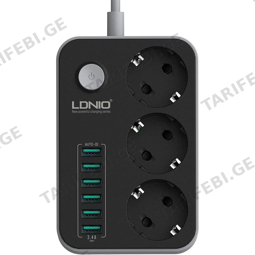 დამაგრძელებელი LDNIO SE3631 დამცავი 3 2მ 6 USB-А
