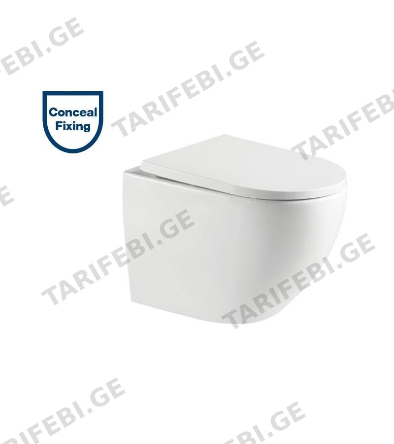 დასაკიდი უნიტაზი LT-067E-UQ1 DANUBE თეთრი, სახურავით (Tornado Quiet) LETOP