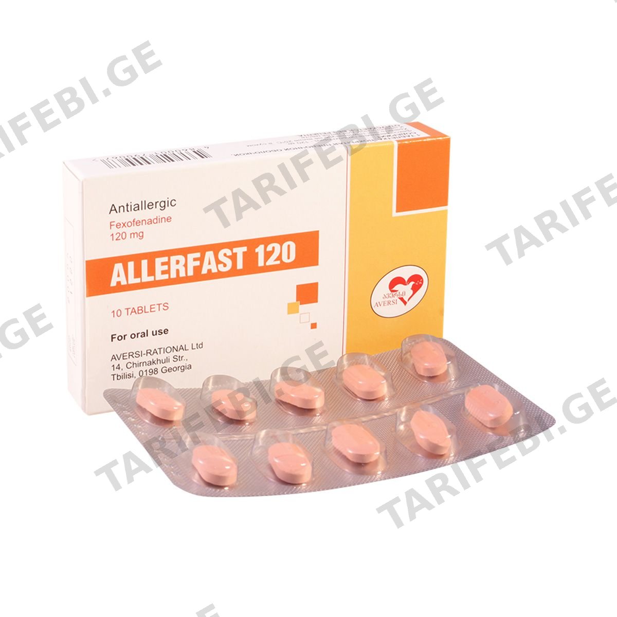ალერფასტი - Allerfast 120 მგ. 10 ტაბლეტი