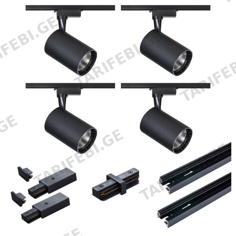 კომპლექტი ტრეკი DPM 4x15W შავი X-LINE