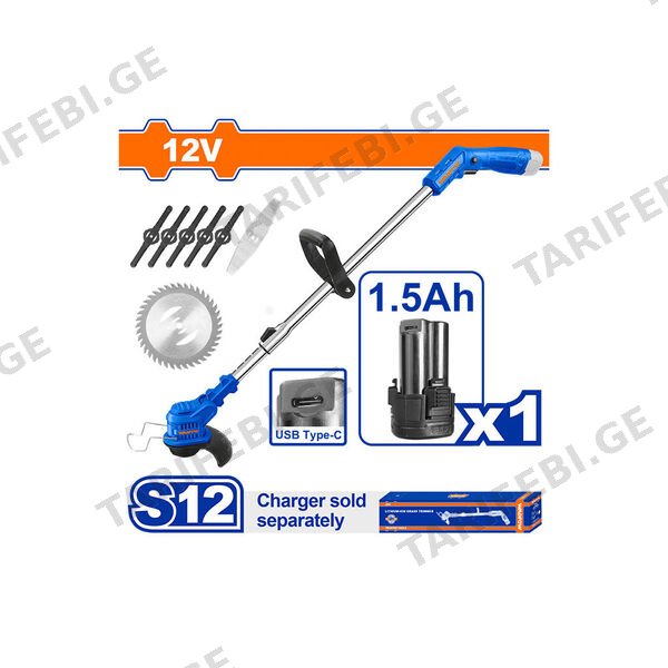 უსადენო ბალახის სათიბი 12V -1.5A (WGTS512) WADFOW
