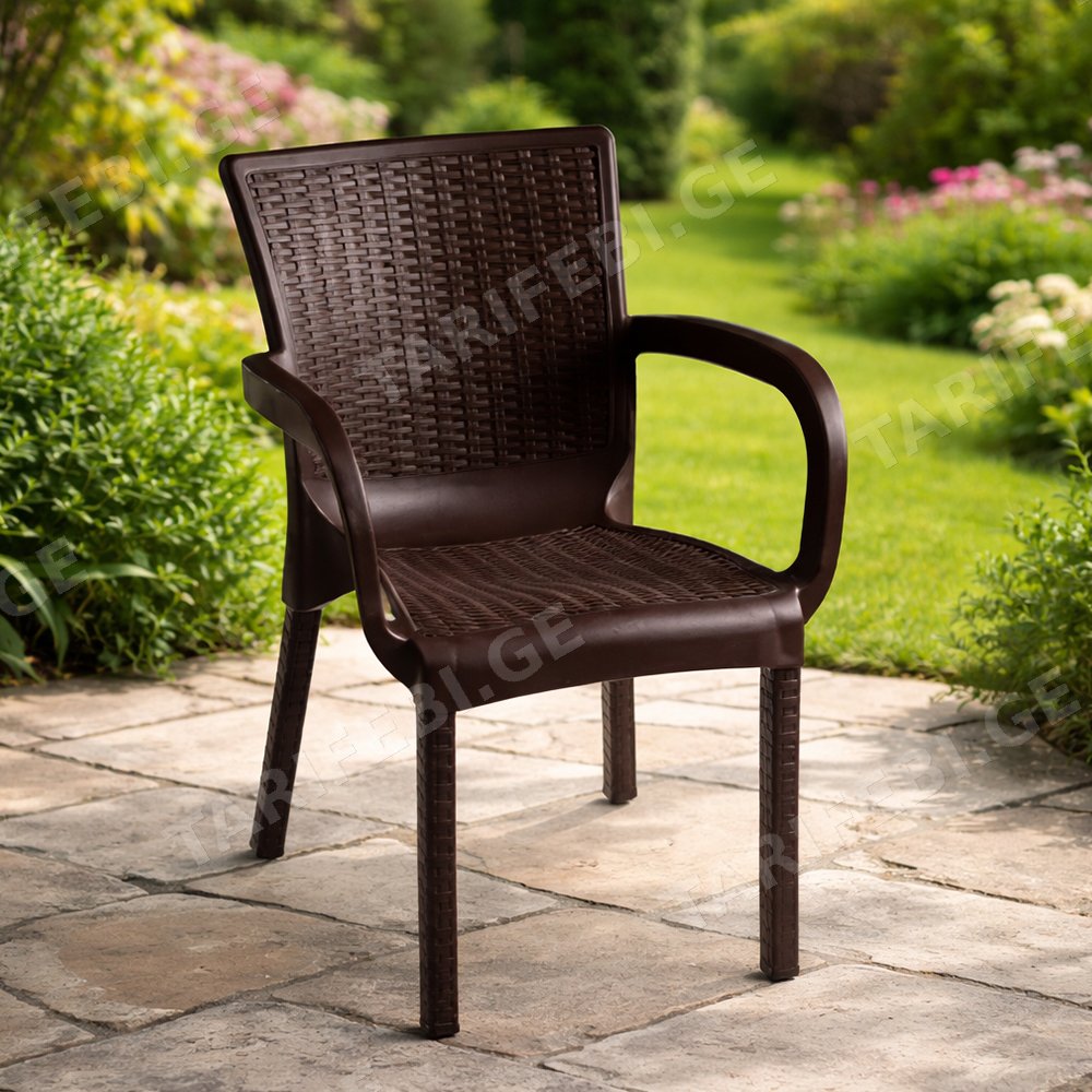 ბაღის სავარძელი ORKIDE RATTAN Dark brown