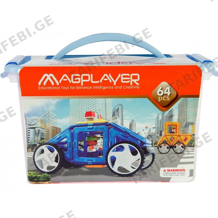 მაგნიტური კონსტრუქტორის ნაკრები MAGPLAYER MPT-64