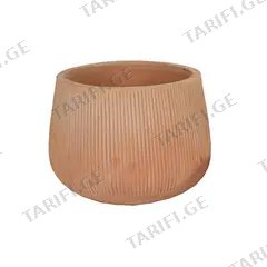 კერამიკული ქოთანი Mega Collections Whitewash Vert. Rib Cauldron D22H18