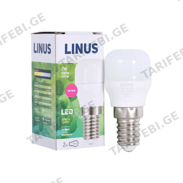 LED ნათურა ეკო 2ვტ 3000კ LINUS E14 Lin40-0884