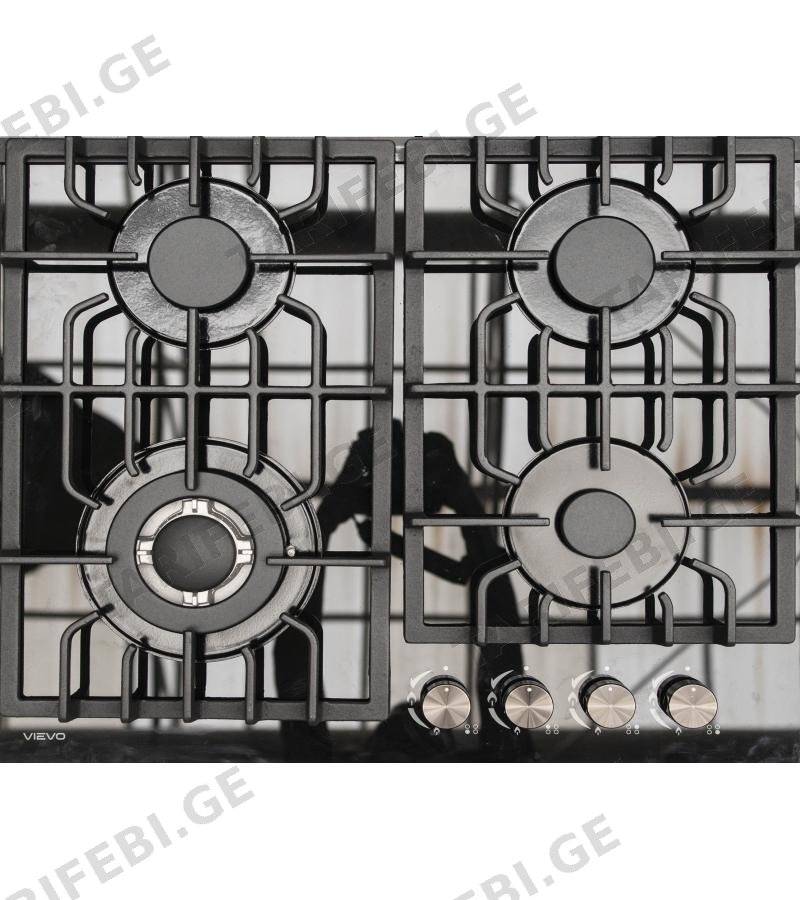 გაზქურის ზედაპირი 4-ნი E60-4018G Black მინა შავი მწარ.VIEVO
