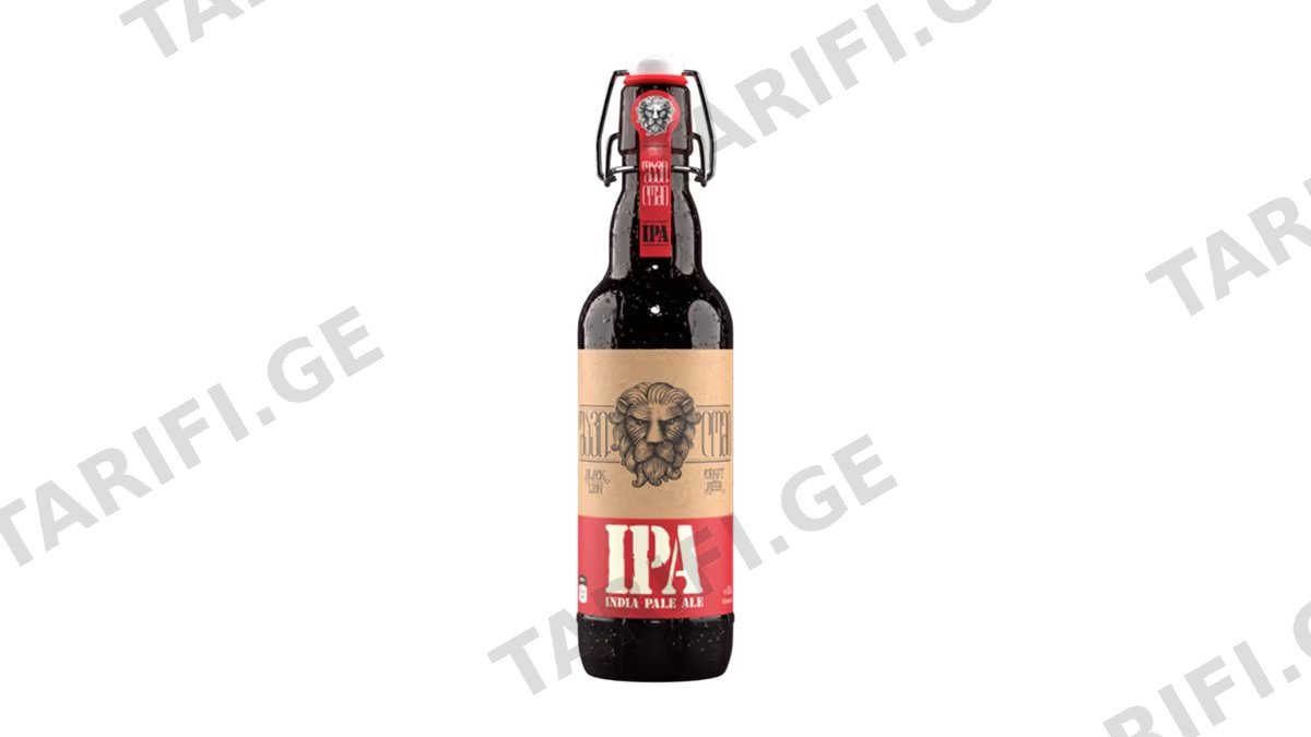 შავი ლომი ლუდი IPA მინის ბოთლი 0.5ლ