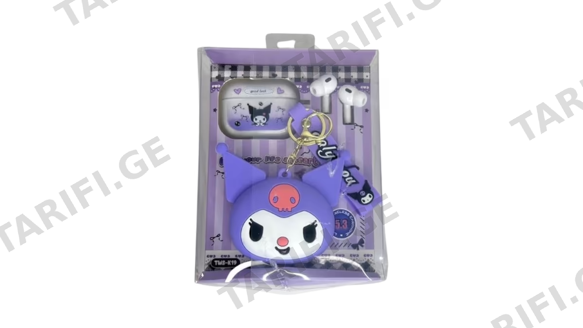 Kuromi Airpods TWS-k19 - იასამნისფერი