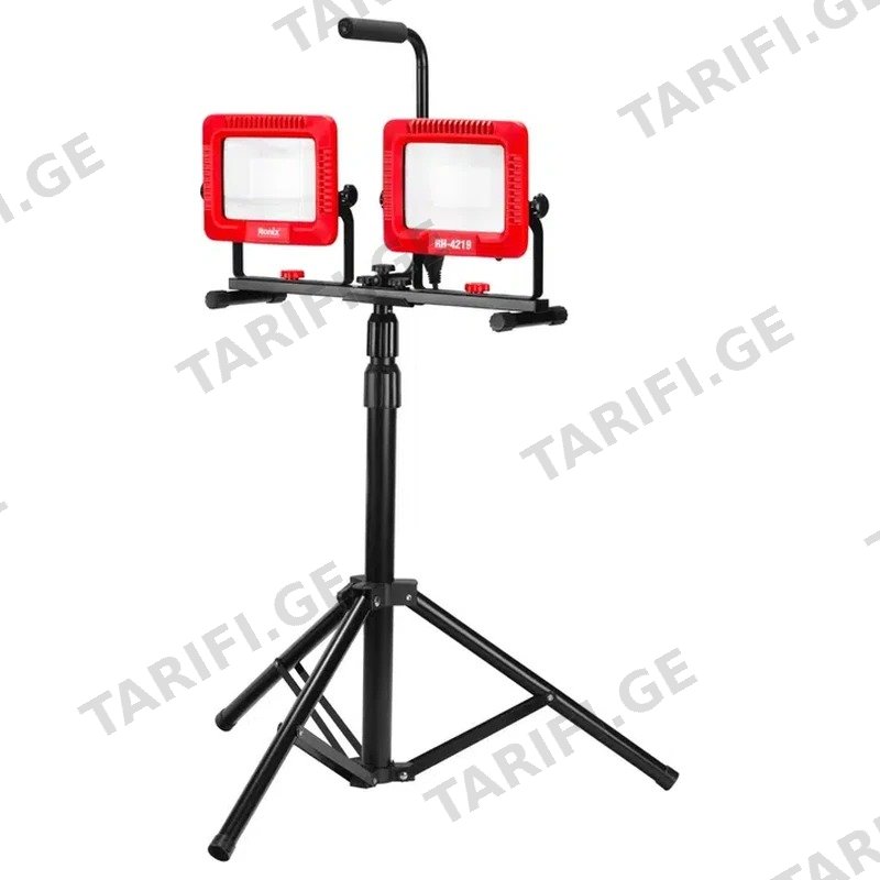 სამუშაო LED პროჟექტორი სამფეხა სადგამით RONIX RH-4219 100W (2X50W) 9000LM