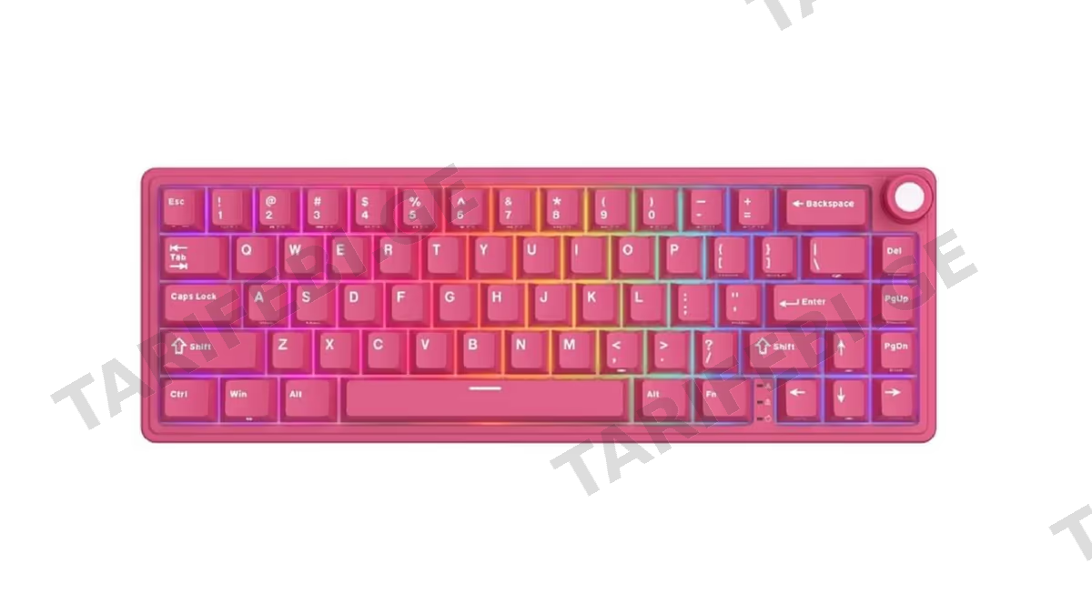 კლავიატურა Royal Kludge RK R65-BR-XH RGB Mechanical Keyboard, Cream Switch, Hot Swappable, Wired, USB, Berry Red