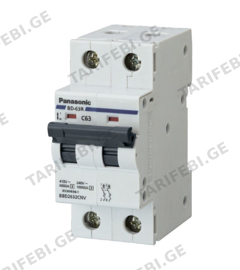 ელექტრო დამცველი 2*63A C 4,5 kA BBD2632CSTJ Panasonic