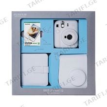 Fujifilm Instax Mini 12 Ice white Bundle Box ფოტოაპარატი და აქსესუარები