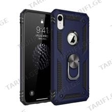 iPhone XR Sofia Ring Case სილიკონის ქეისი ბეჭდით - მუქი ლურჯი