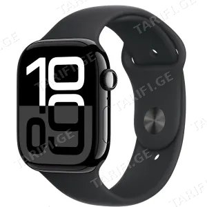 APPLE WATCH SERIES 10 GPS 42MM JET BLACK ALUMINIUM CASE WITH BLACK SPORT BAND - S/M