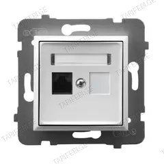 როზეტი კომპიუტერის Ospel Aria GPK-1U/K/m/00 RJ45 Cat 5e 1 განყოფილებიანი თეთრი