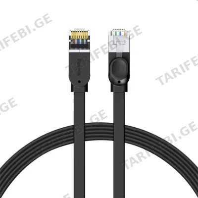 ქსელის კაბელი (ჯეკი) BASEUS HIGH SPEED SIX TYPES OF RJ45 GIGABIT NETWORK CABLE 5M PCWL-D01 BLACK