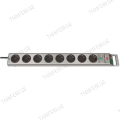 დამაგრძელებელი 8 Brennenstuhl 2,5მ 13.500A ვერცხლისფერი Super-Solid