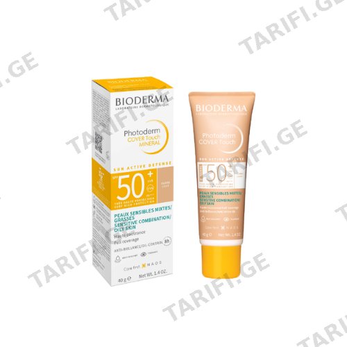 ბიოდერმა - PHOTODERM მზისგან დამცავი სახის კრემი SPF50+ შეფერილი ცხიმ./მგრძნ. კანის 40მლ