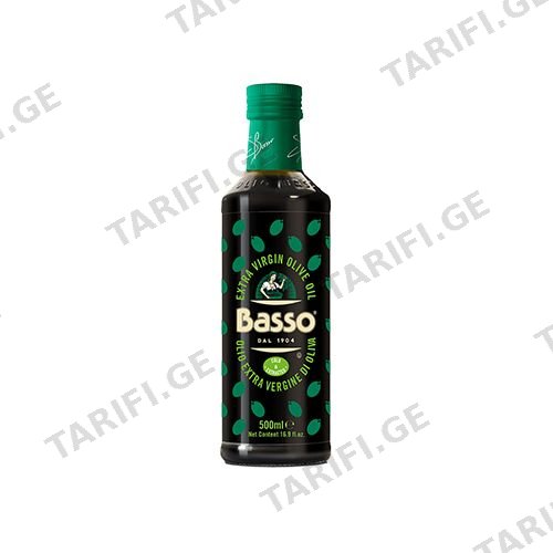 ზეთი ზეითუნის ცივი დაწურვა E.V /Basso/ 500მლ