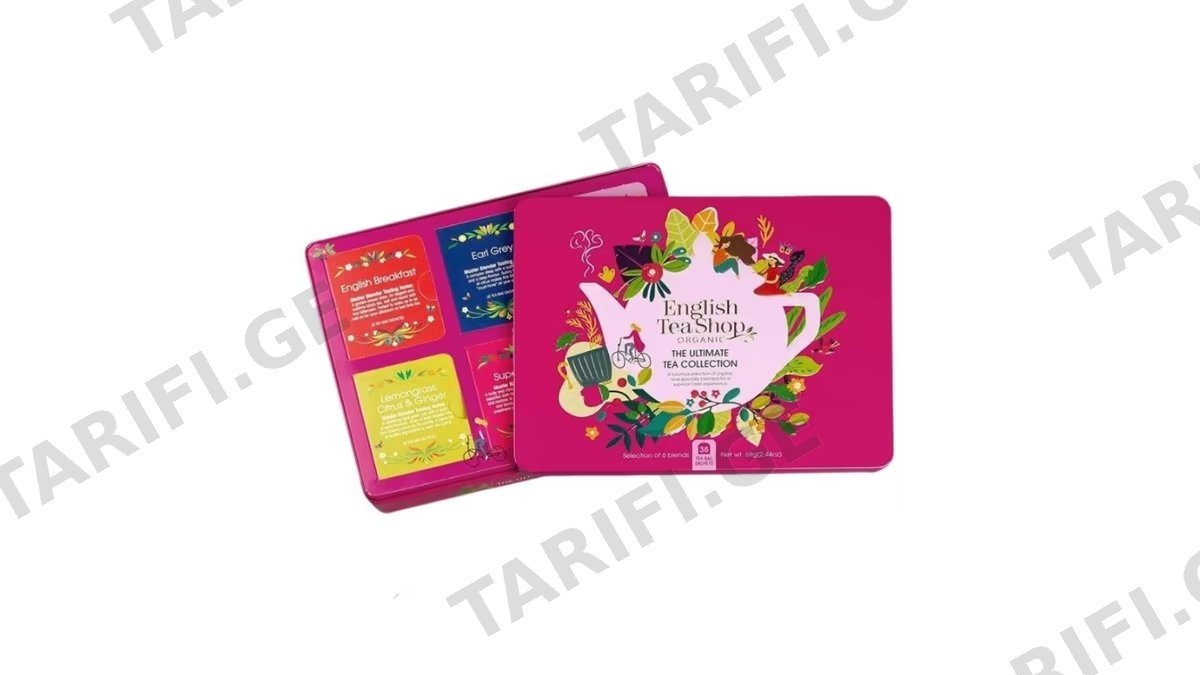 ორგანული ჩაის ნაკრები / English Tea Shop / სასაჩუქრე, თუნუქში 70.5გ