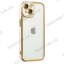 iPhone 14 Plus Liva lense Case სილიკონის ქეისი - თეთრი