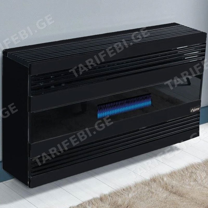 50-70 მ² გაზის გამათბობელი FUJIYAMA FHS 5 000 MC ბუხრის ეფექტით შავი