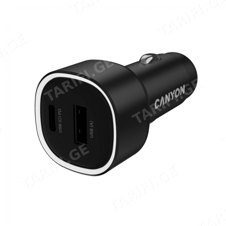 CANYON car charger OnDrive 85 PD 85W USB-A+USB-C Black