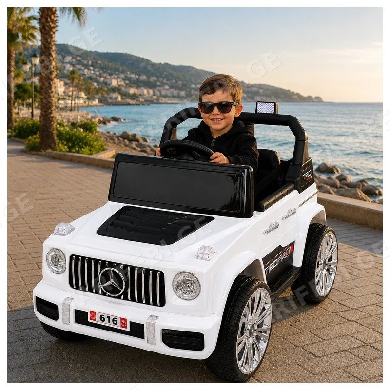 საბავშვო ელექტრო მანქანა MERCEDES MR616-W 2 ძრავით, 12V