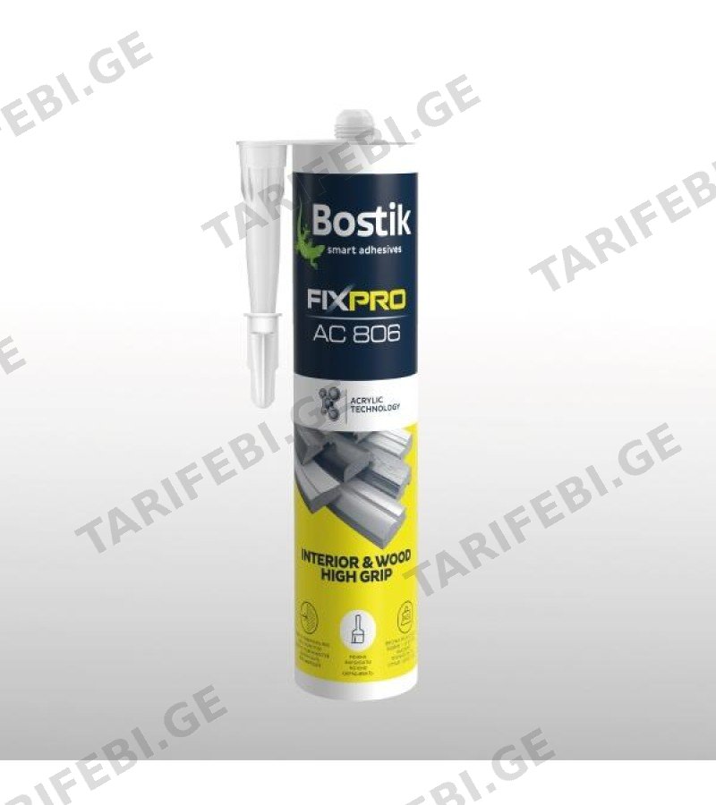 წებო მონტაჟისთვის FIX PRO AC 809 GRIP DECO თეთრი 500 გრ BOSTIK