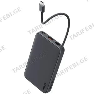 Aukey PB-Y53 15W 10000mAh Power Bank with Built-in USB-C Cable Gray