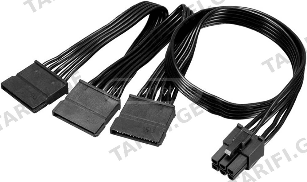 6 Pin to 3 SATA power cable for modular PSU