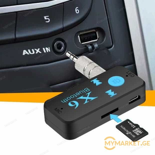 bluetooth to aux და micro SD to AUX. BT-450 X6