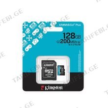 SDCG4/128GB Kingston 128GB microSDXC Canvas Go Plus Gen4 200MB/s A2 U3 V30 Card + Adapter