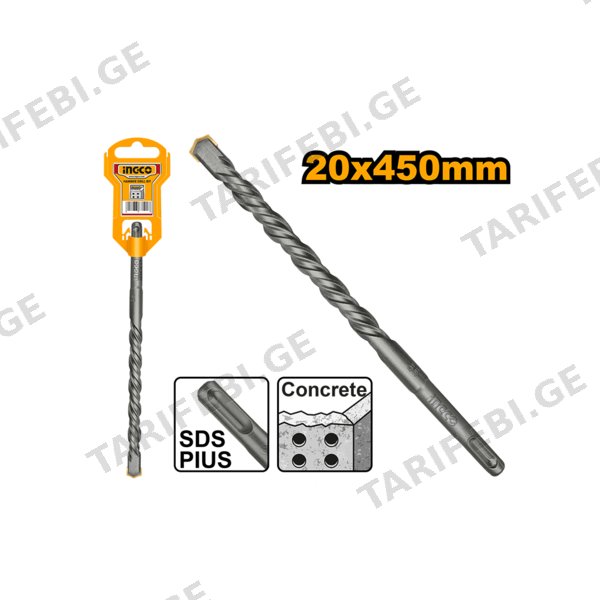 ბეტონის ბურღი 20X450 მმ SDS+ DBH1212004 INGCO
