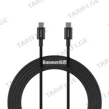 Baseus Superior Series Fast Charging Data Cable Type-C to Type-C 100W 1m CATYS-B01 Black მობილურის კაბელი