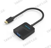 Vention CGFBB Type-C to VGA Converter 0.15M Black VGA გადამყვანი