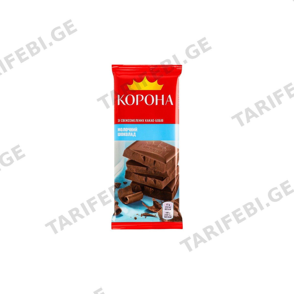შოკოლადის ფილა "კორონა" რძიანი შოკოლადი 85გრ