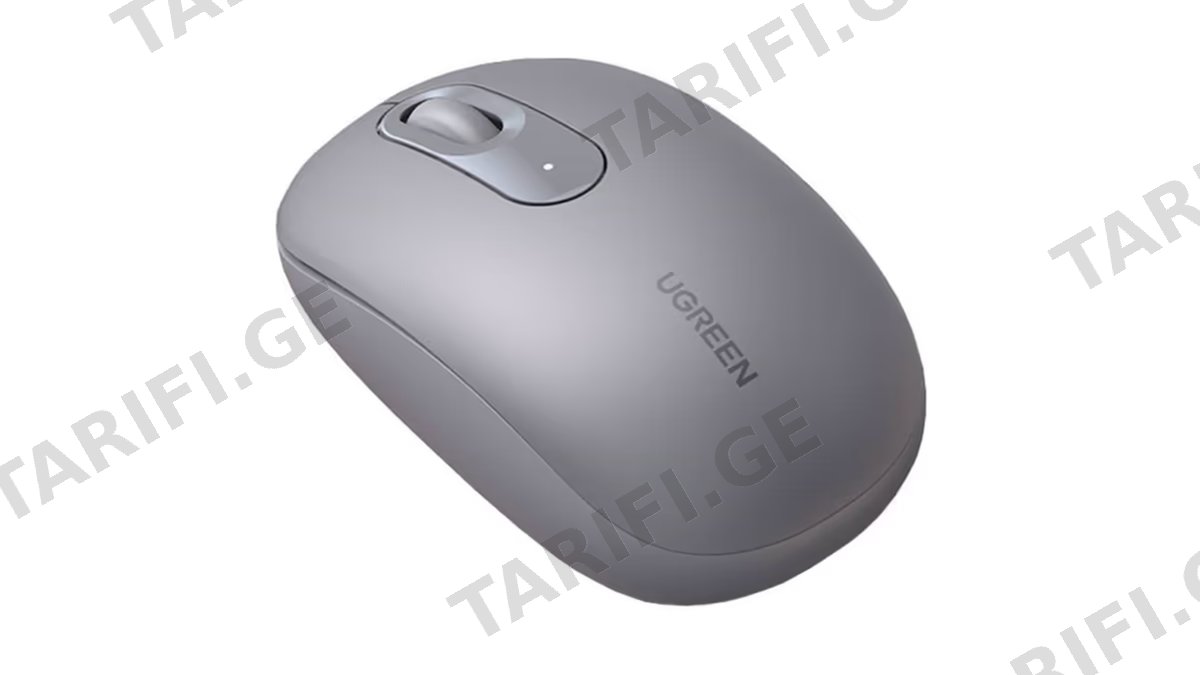 მაუსი UGREEN MU105 (90669), Wireless, USB, Mouse, Moonlight Gray