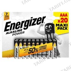 ელემენტი Energizer Alkaline Power AAA ტუტე 20 ცალი