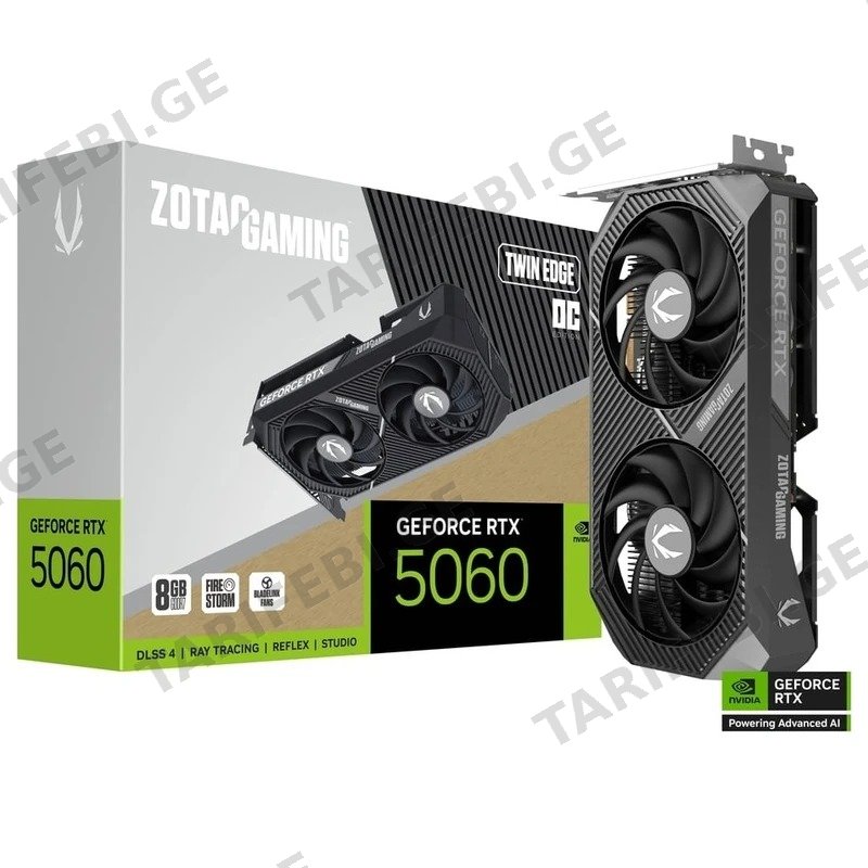 ვიდეო დაფა გეიმინგისთვის ZOTAC GEFORCE RTX 5060 TWIN EDGE OC 8GB GDDR7 128-BIT